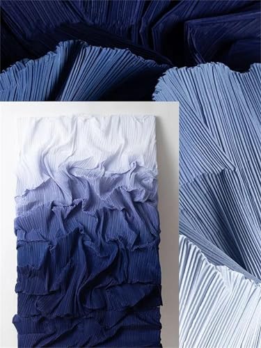 Tissu polyester plissé dégradé au mètre coupon 100x150cm loisirs créatifs