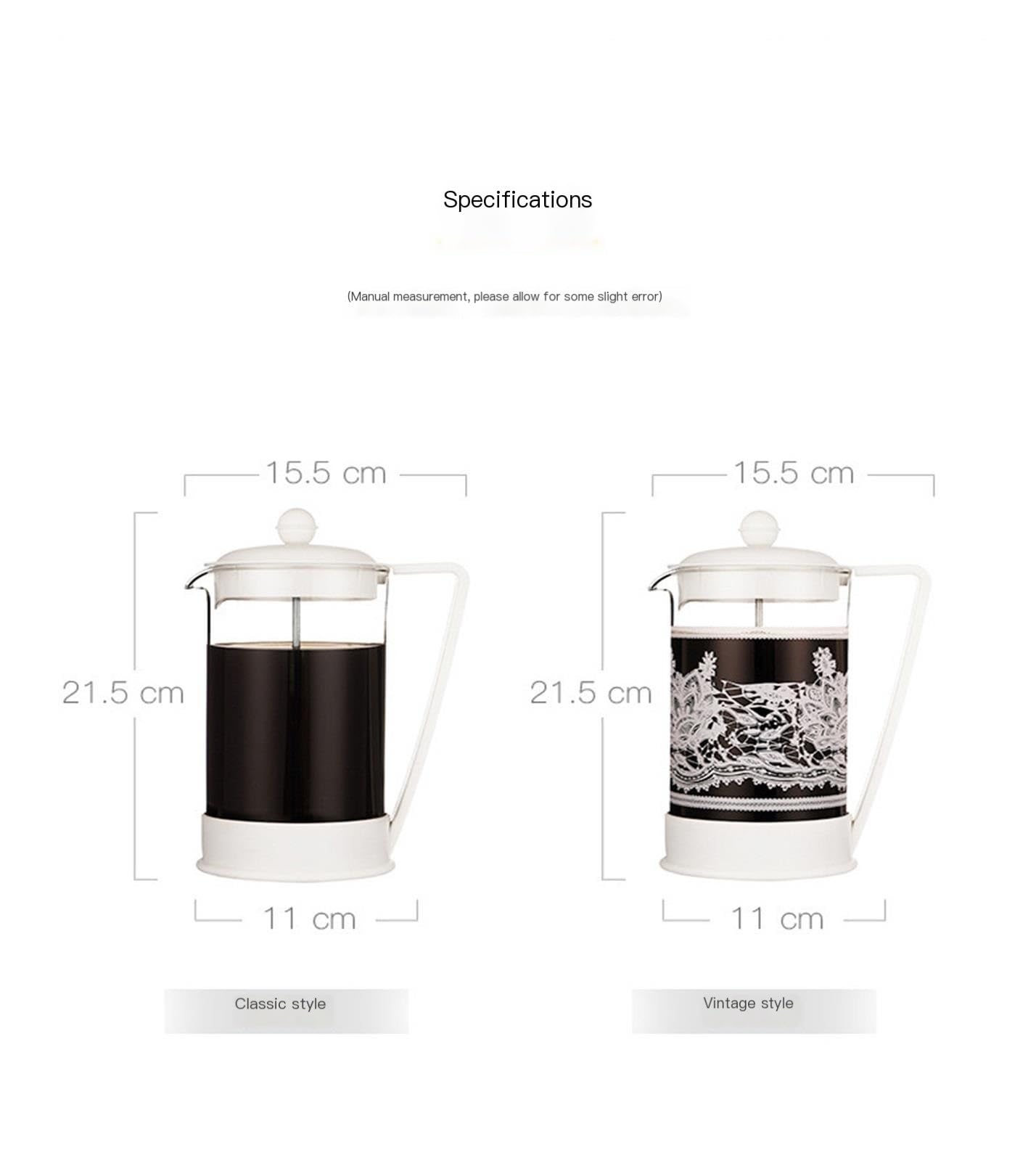 JINSHANLIANG Hand-Poured French Coffee Maker Hand-Poured French Coffee Maker French Press Pot Full Stainless Steel Pressure Core Filter(C)