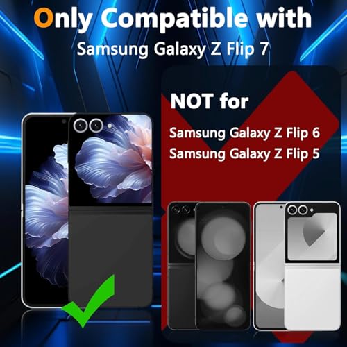 Image of Lensarmor Camera Lens Protector Rings for Samsung Galaxy Z Flip 7 (Pack of 2) - Jet Black Metal Lens Covers, Scratch Resistant Aluminum Alloy Camera Rings