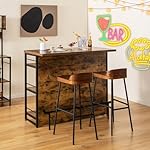 Giantex Home Bar Unit, 4 Tier Liquor Bar Table with Footrest, Wine Bottle Racks, Glass Holder, Industrial Corner Mini Coffee Bar Cabinet for Home Kitchen Pub - Image 5
