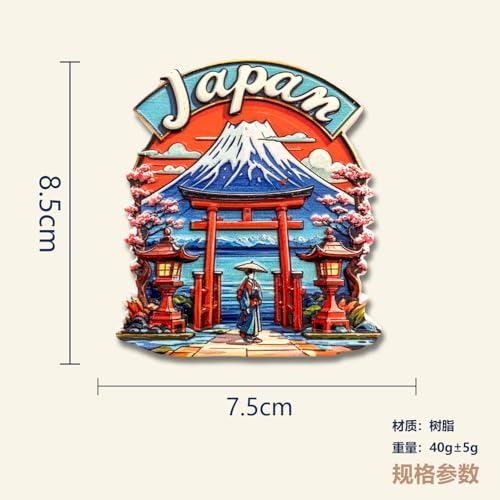 Imán Decorativo Japón Monte Fuji y Puerta Torii miniatura 3