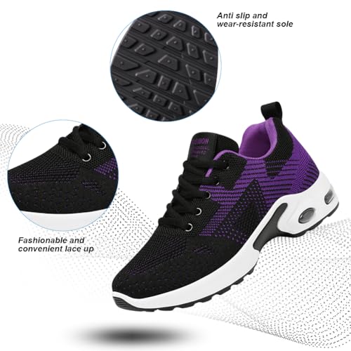 Image of Padgene Womens Sneakers Air Cushion Running Shoes Lightweight Tennis Walking Shoes Mesh Breathable Gym Work Fashion Sneakers Athletic Comfortable Casual