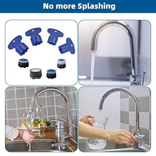 12 Pieces Faucet Cache Aerator Of 4 Sizes Insert Aerator, 4 Pieces Removal Wrench Tool For Male 16.5 18.5 21.5 24Mm Tap Aerator, Water Saving Flow Restrictor Replacement Set For Bathroom Kitchen Sink #TOP3