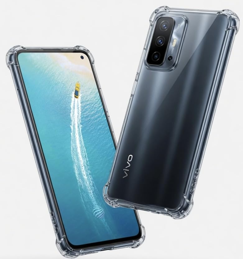 Image of Lustree Compatible with vivo V17 Back Cover| Clear + TPU Case with 4 Corner Air Cushion Protection & Camera Protection | Slim& Stylus Cover for vivo V17