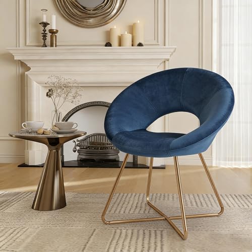 Sillón Plegable Terciopelo Azul miniatura 1