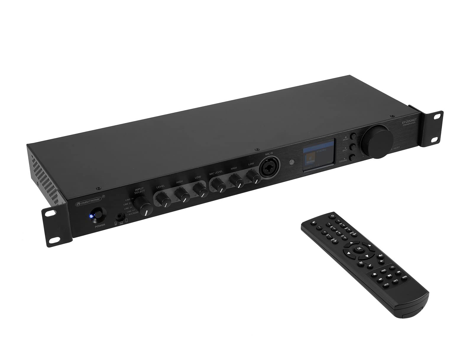 OMNITRONIC Préamplificateur ep-220net avec radio internet, dab+ et bluetooth