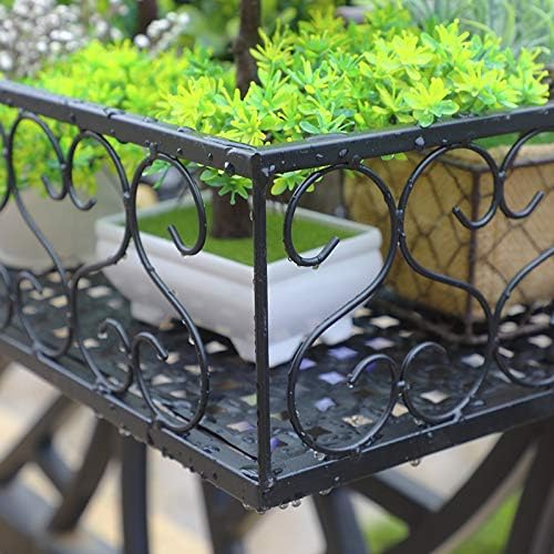 Miniatura 8 de Saim Estante para maceta de patio y balcón, soporte para maceta, cesta colgante de hierro con ganchos de 23.5 pulgadas para decoración de balcón,