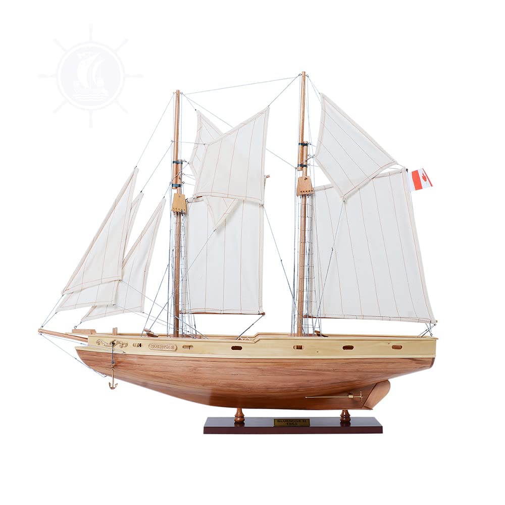 Old Modern Handicrafts Modello di barca Bluenose II - Modello di barca completamente assemblato per casa e ufficio - 29,5" x 5" x 24" pollici