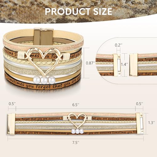 Image of Desimtion Inspirational Tree of Life Boho Leather Wrap Bangle Bracelets for Women, Teen Girl Gifts Trendy Stuff, Fashion Accessories Jewelry Gifts for Women Girls