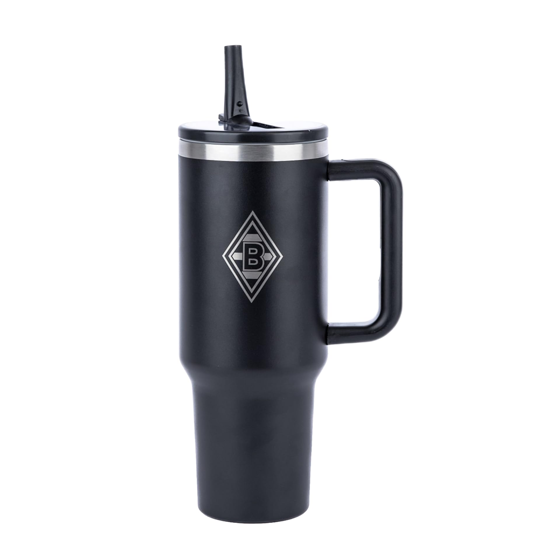 Borussia Mönchengladbach Thermobecher XXL | Offizieller Fanartikel Fohlenshop | 1,2L Edelstahl, klappbarer Strohhalm, spülmaschinengeeignet