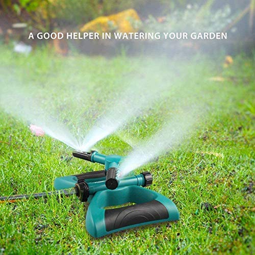 Elly Decor Automatic 360 Rotating Sprinkler, Adjustable Garden Water Lawn Irrigation System Of 3 Arm Sprayer 32.8 Feet Spray Distance #TOP7