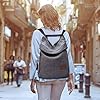 Travistar Damen Handtasche Canvas Rucksack Groß Schultertasche Vintage Damen umhängetasche Anti Diebstahl Tasche Damen Hobo Tasche für Alltag Büro Schule Ausflug Einkauf - Gedrucktt Grau #2