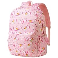 Vorspack Kids Backpack for Girls - 15 Inch Girls Backpack Ages 5-8, Cute Unicorn Bookbag School Bags for Elementary School - Pink