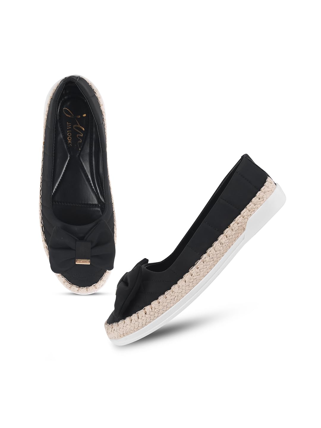 jm looks Elegant Slip-On Espadrille Flats with Stylish Bow and Textured Woven Sole, 0.5-Inch Heel Height, Comfortable and Versatile Footwear for Office | College | Casual-picture-37