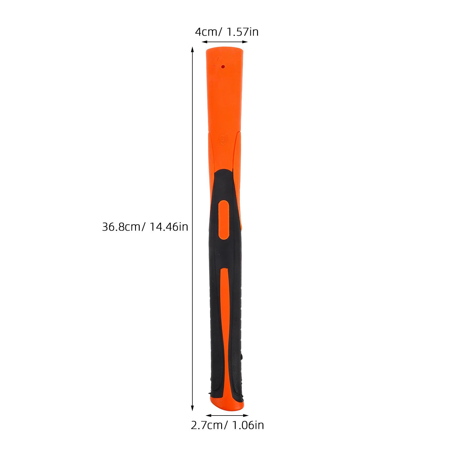 TIDTALEO Mango de Repuesto para Maza de Goma Antideslizante y Antivibración Mango Recto de Goma Duradera para Herramientas de Jardinería y Mejoras del Hogar Accesorio Negro y Naranja