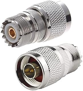 TengKo RF Coaxial Coax Adapter N Male to UHF female SO-239 Coax Adapter2pack