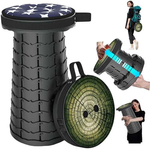 LOCYOP Sgabello telescopico portatile da campeggio, leggero, pieghevole, per escursioni, pesca,...