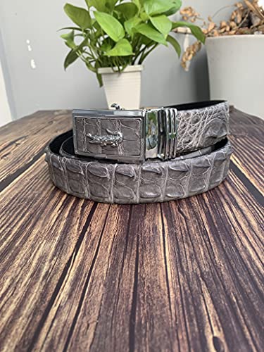 Genuine crocodile Hornback leather skin Belts buckle for men, real Alligator Men's belt, strap width 1.57".4