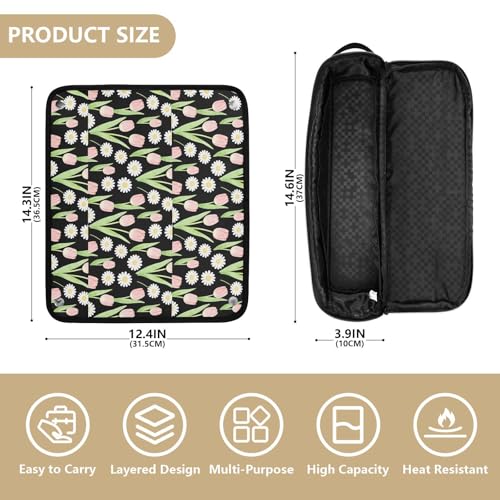 Bolso de viaje para herramientas de cabello y estera resistente al calor para planchas, rizadores y secadores miniatura 4