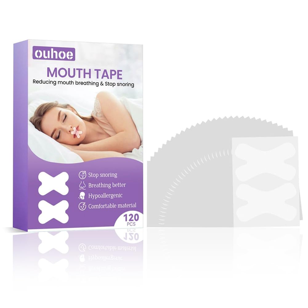 Mouth Tape for Sleeping, Maslasee 120 Strips Gentle Adhesive for Snoring Aids for Men and Women, Promote Nasal Breathing & Reduce Snoring, Nighttime Sleep Tape.
