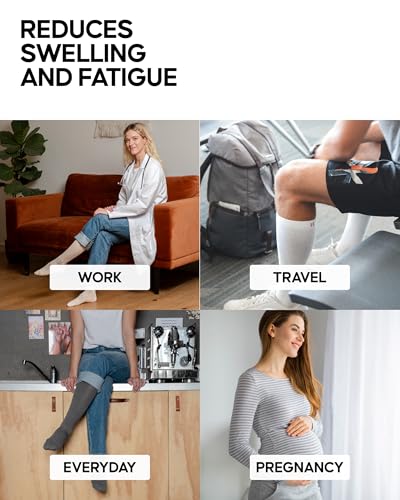 DANISH ENDURANCE 14-18 mmHg Compression Socks | Organic Cotton Comfort | Travel & Flight Relief | Unisex 1-3 Pairs4