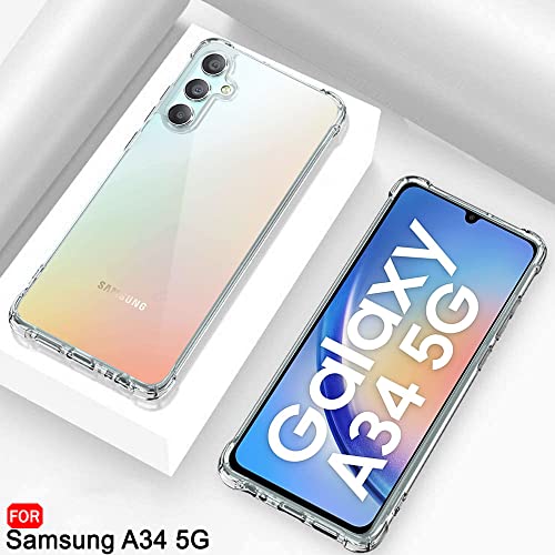 Image of TheGiftKart Transparent Crystal Clear Back Cover Case for Samsung Galaxy A34 5G | Shockproof Soft TPU Case | Cushioned Edges for Ultimate Protection Back Cover Case (TPU, Transparent)