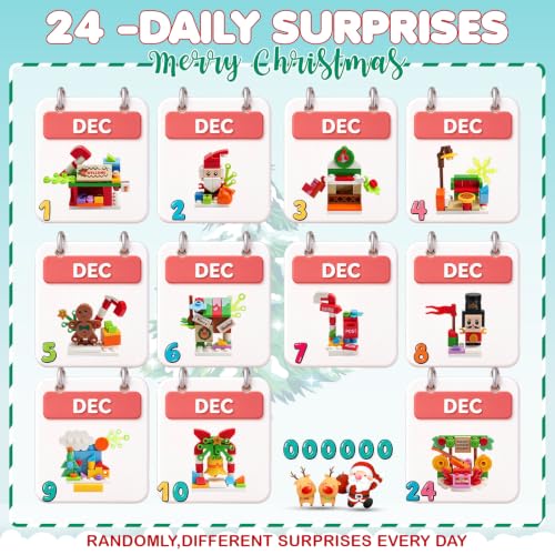 Advent Calendar 2026 Building Block Set Santa’s Workshop 24 Days of Surprise Figures Christmas Countdown Toy Gift for Kids Holiday Decorations - image 4
