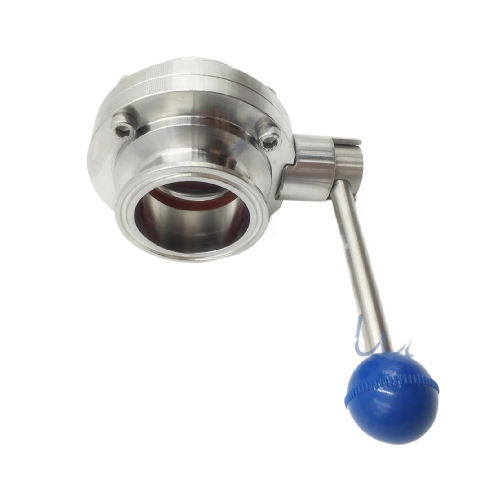 BALYDLUL 3" Sanitary Stainless Steel 316 Butterfly Valve Tri-Clamp OD 91MM Silicone Sealing