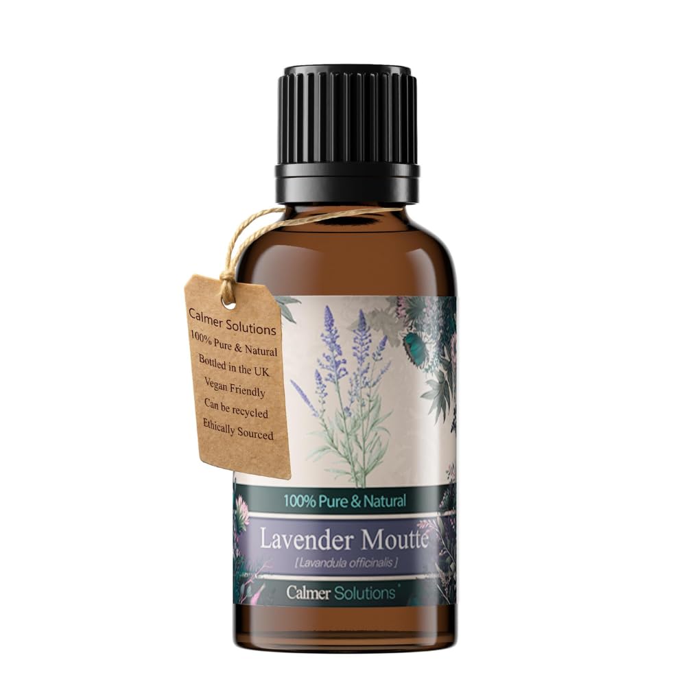 Calmer Solutions Pale Yellow To Yellow Lavender Moutte 100% Essential Aromatherapy Oil (30Ml, Lavender)