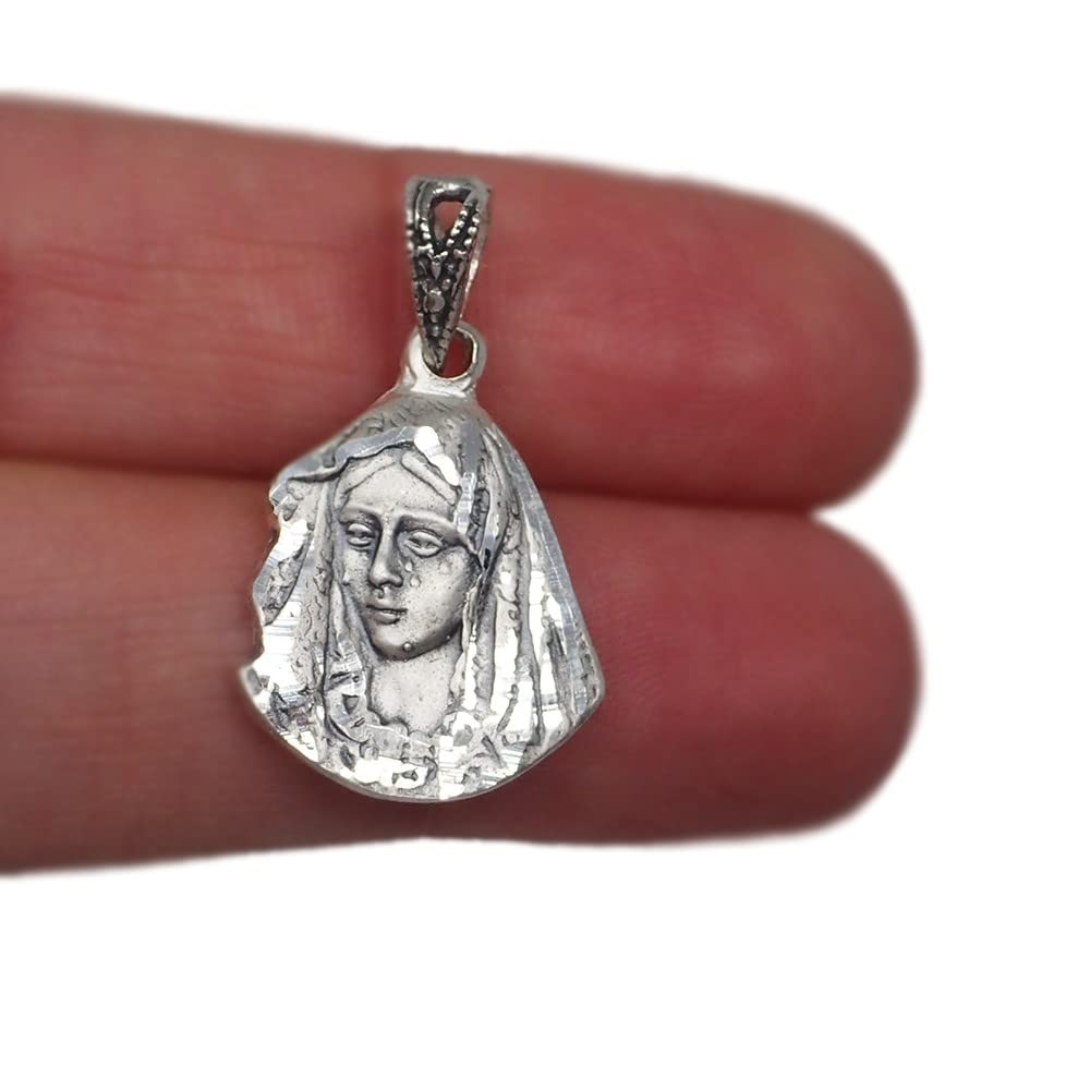 Esperanza Macarena colgante plata Ley 925m silueta 20mm. maciza detalles realistas motivos reasa