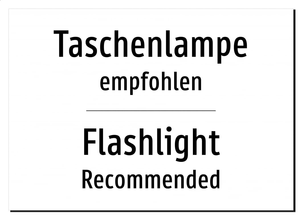 51559-DEEN-T-06 | Taschenlampe/Flashlight Schild zweisprachig