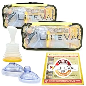 LifeVac Yellow Travel Kit 2 Pack – Portable Suction Rescue Device, First Aid Kit for Kids and Adults, Portable Airway Suction Device for Children and Adults