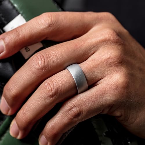 Image of ThunderFit Silicone Rings for Him and Her, Rubber Engagement Bands Unisex - 1 /4 /5 /7 /8 Variety Multipack