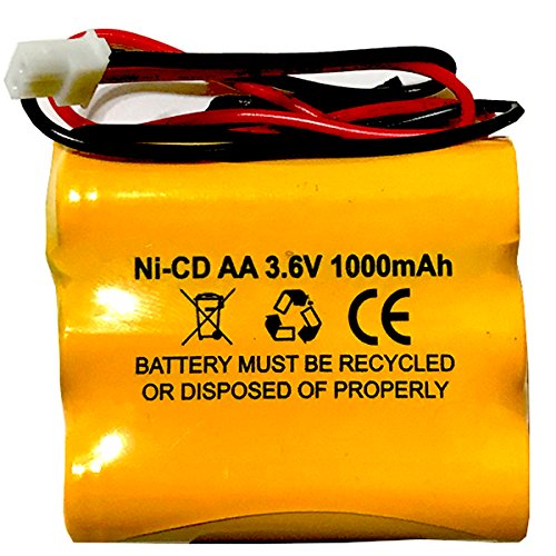 Saft B15CS03 Emergi-Lite C8 3.6v 1000mAh Ni-Cd Battery Replacement for Emergency and Exit Light White Connector Ni-Mh Battery Replacement
