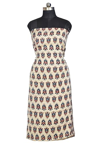 Image of Ethnics of Kutch Womens's Ajrakh Modal Silk Natural Dye Hand Block Print Unstitched Kurta Fabric