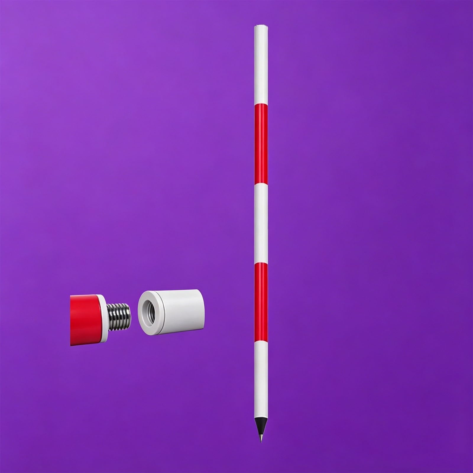 Aluminum Prism Pole – Measuring Rod, Heavy-Duty Detachable Centering Rod 2M 3M 5M for Site Survey, Construction Marking & Engineering Work(5m/16.4ft)