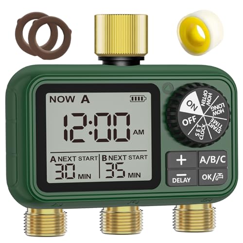 XinFuture 3-Outlet Programmable Sprinkler Timer