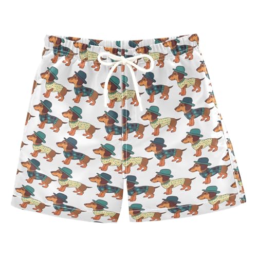 ALAZA Happy Animal Pug Dog Puppy Boys Quick Dry Beach Board Shorts Kids Swim Trunks Bathing Suit Swimsuit 5T Multicolor