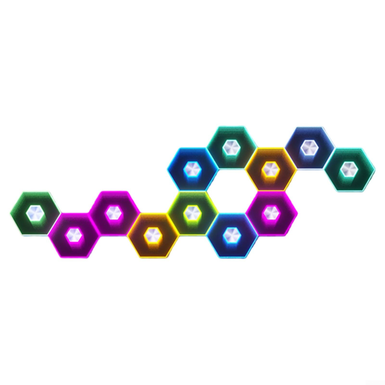 RGB Hexagon Lichter Modulare DIY Wandpaneele 16M Farben Musik APP Fernbedienung Gaming Zimmer für deko Weiß 10 Stück(10pcs)