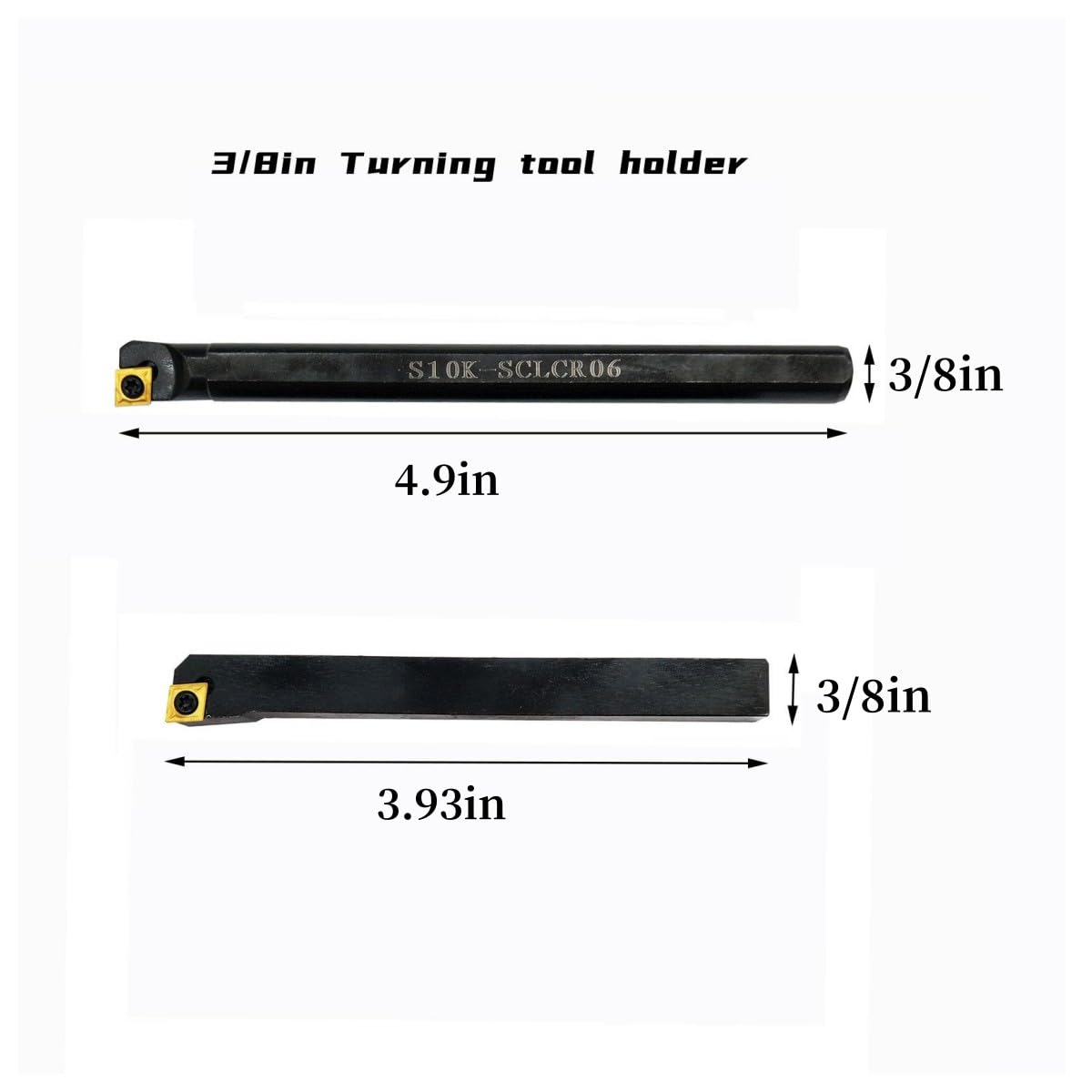 14PCS 3/8in10mm Shank Indexable Lathe Tool Holder Bit Set for Turning Milling Boring bar with Indexable Carbide Turning Insert CCMT21.51 DCMT21.51 (3/8 Holders + 12pcs CCMT2.51) — Amazon image 4
