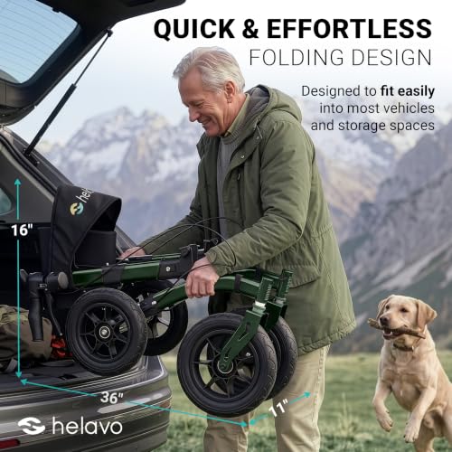 Image of Helavo All Terrain Walker, 12 inch Pneumatic Tires, Outdoor Rollator Walker