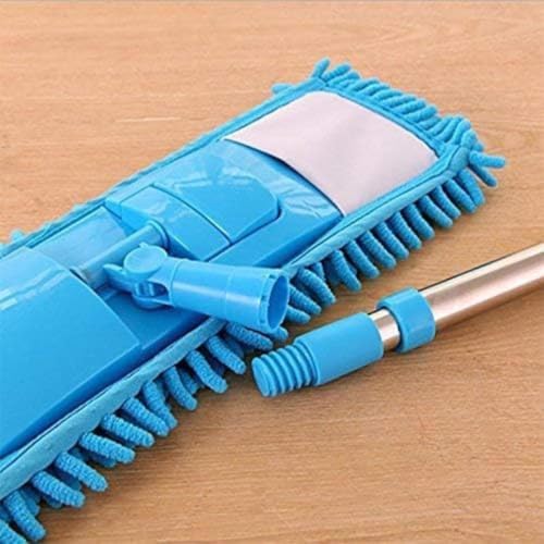 Image of Microfiber Flat Floor Mop | Steel Rod Long Handle Wet & Dry Cleaning Pocha | Tile, Marble & Wooden Floor Cleaner | घर की फर्श सफाई के लिए पोछा
