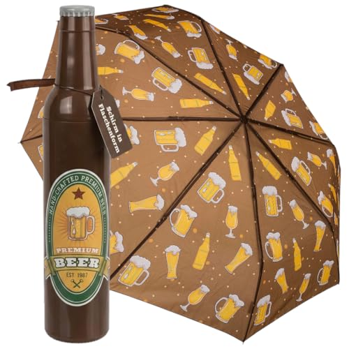 MIJOMA Parapluie de poche emballé dans une bouteille, déguisé en bouteille de vin, idée cadeau pour les buveurs de vin, les amateurs de vin, Ø 90 cm, 30 x...