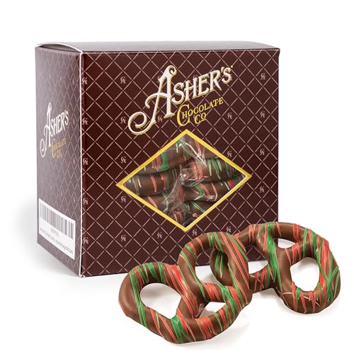 Asher's Chocolates, Chocolate Covered Pretzels, Holiday Assortment of Candy, Small