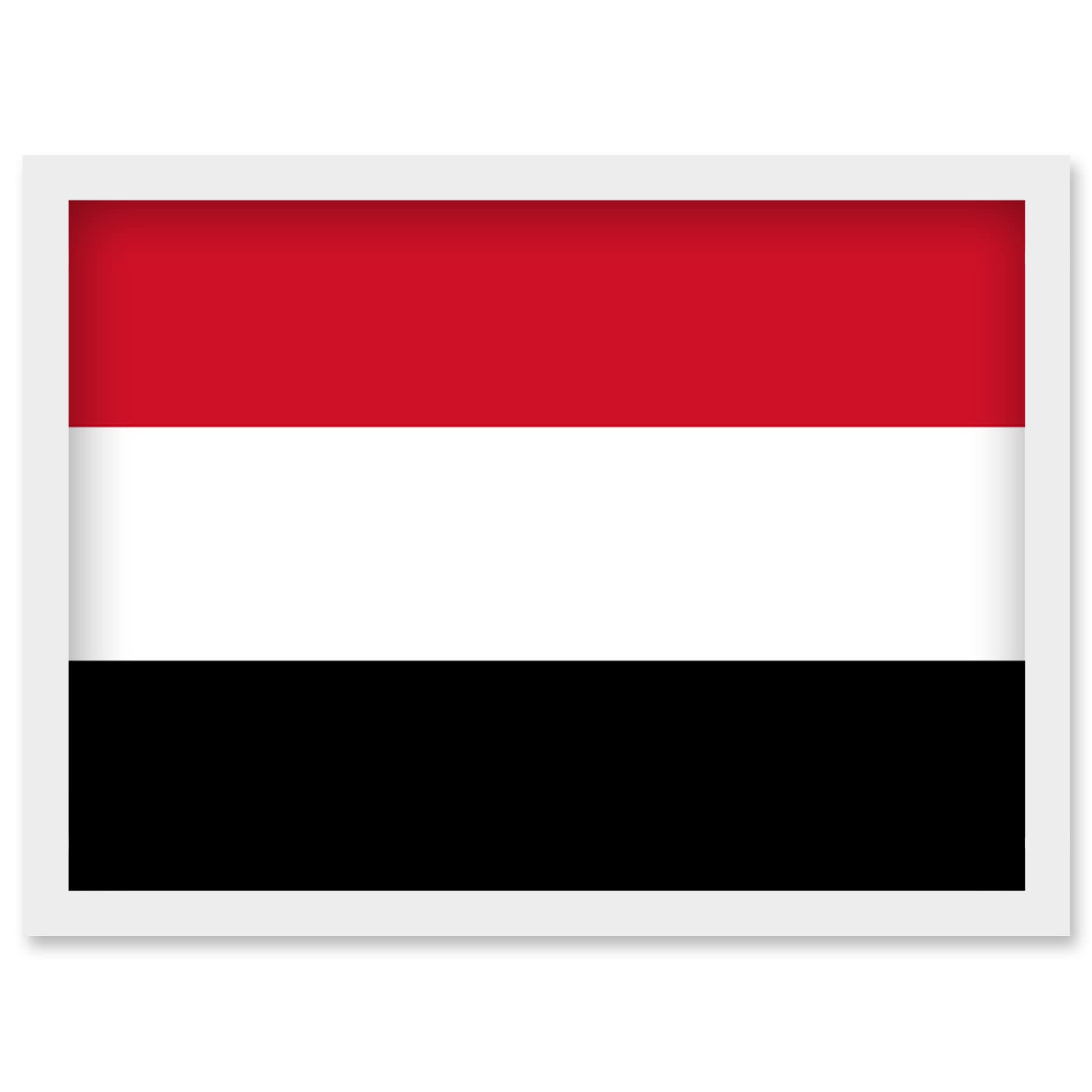 Artery8 Yemen National Flag Patriotic Vexillology World Flags Country Region Poster Artwork Framed Wall Art Print A4
