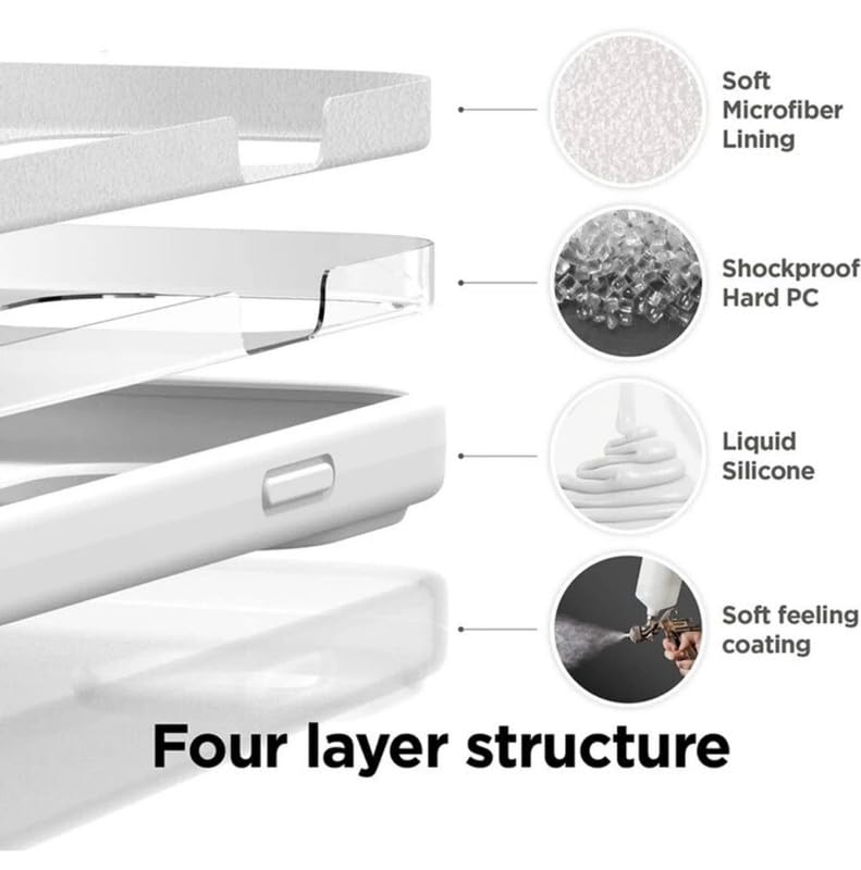 Image of Premium Liquid Silicone Case for iPhone 15 Plus - Slim Full Body Protective Back Cover with Soft Microfiber Lining, Anti-Slip Grip Scratch Resistant Phone Case (White)