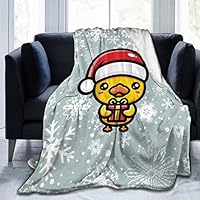 KQNZT Couvre-lit, Couverture En Flanelle Douce Et Confortable,Noël Flocon De Neige Bleu