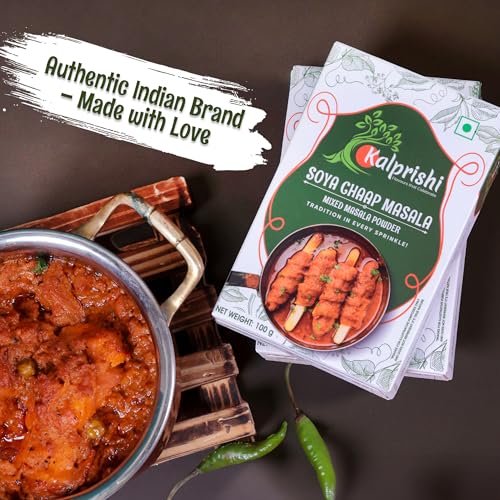 Image of Kalprishi Soya Chaap Mixed Masala | Authentic Spicy & Aromatic Blend | Perfect for Gravy, Tandoori & Kebab Recipes | No Added Preservatives or Colours | Natural Oils Retained (4)