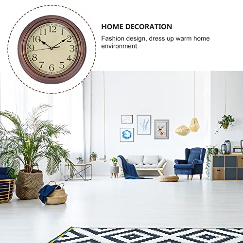 BESPORTBLE Relógio de parede redondo decorativo silencioso estilo vintage de 30,5 cm, sem tique-taqu