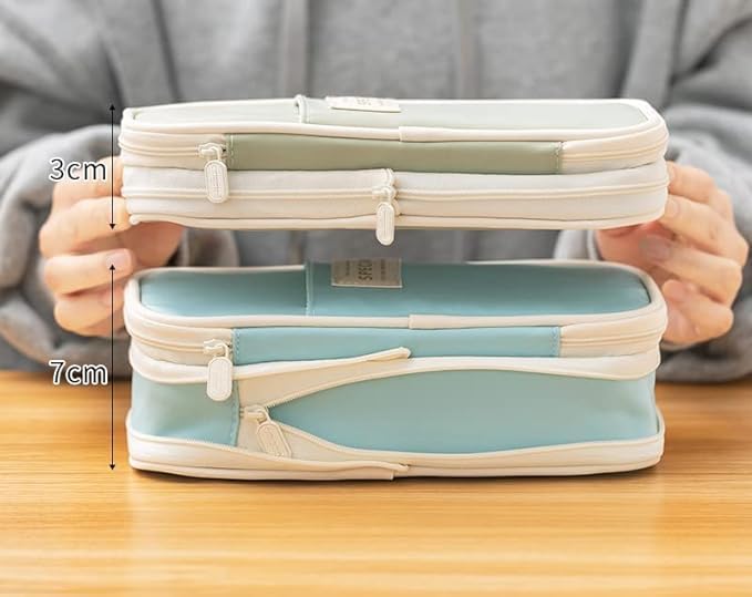 Miniatura 2 de Colorido estuche de almacenamiento grande para lápices con cremallera, organizador de gran capacidad, para oficina, caja de soporte de viaje